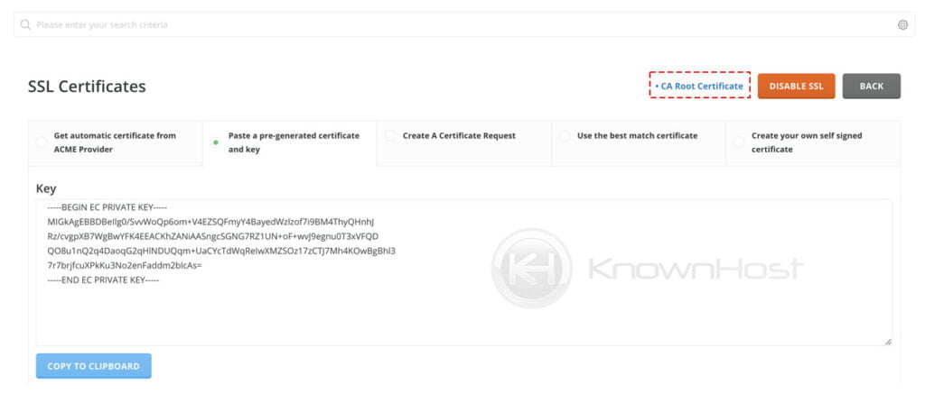 ca root certificate directadmin
