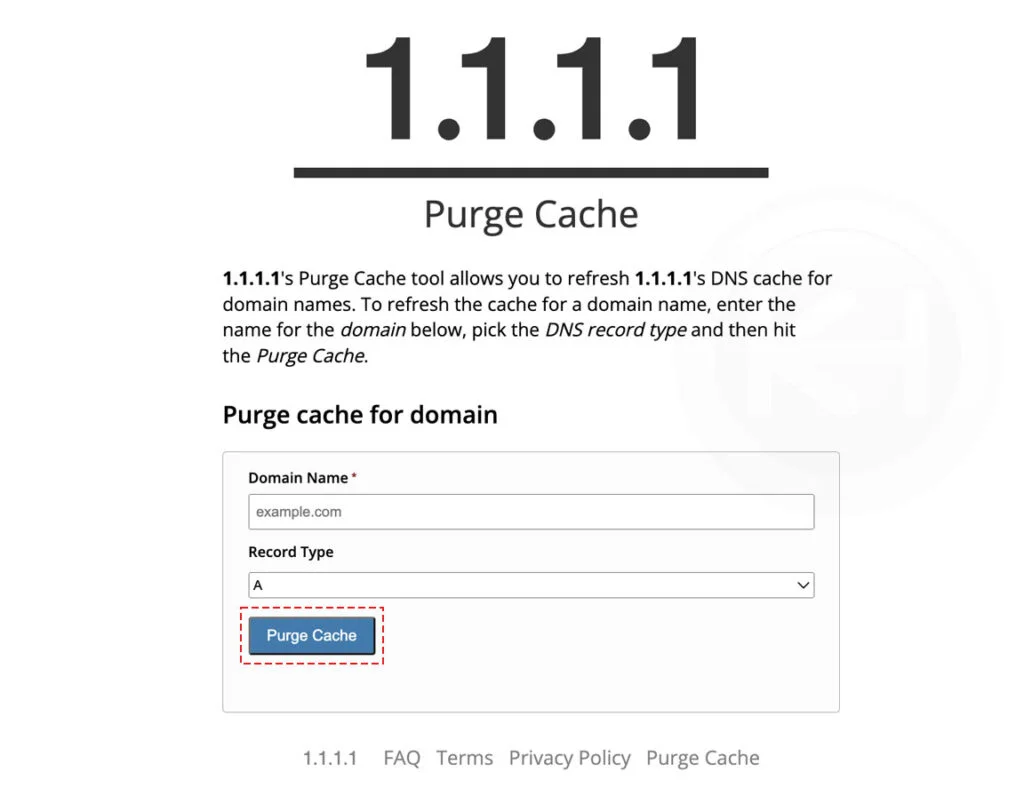purge cache cloudflare dns