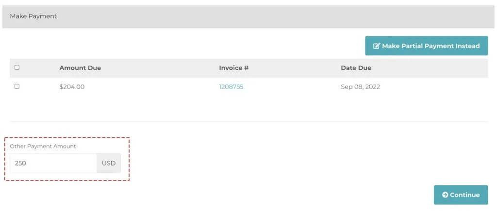 enter desired amount to add as credit