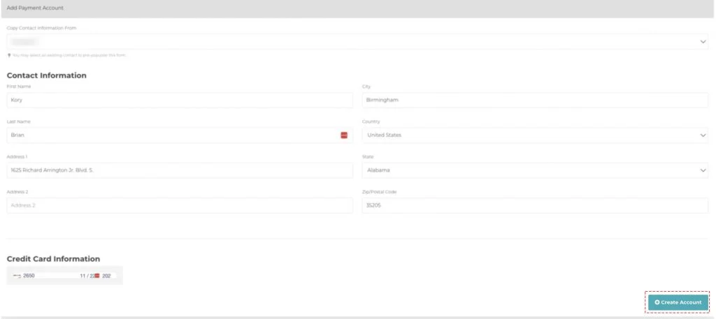 how to add payment accounts in billing portal knownhost