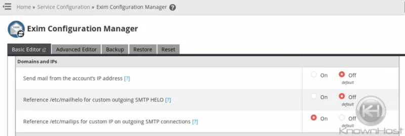 exim mail server configuration