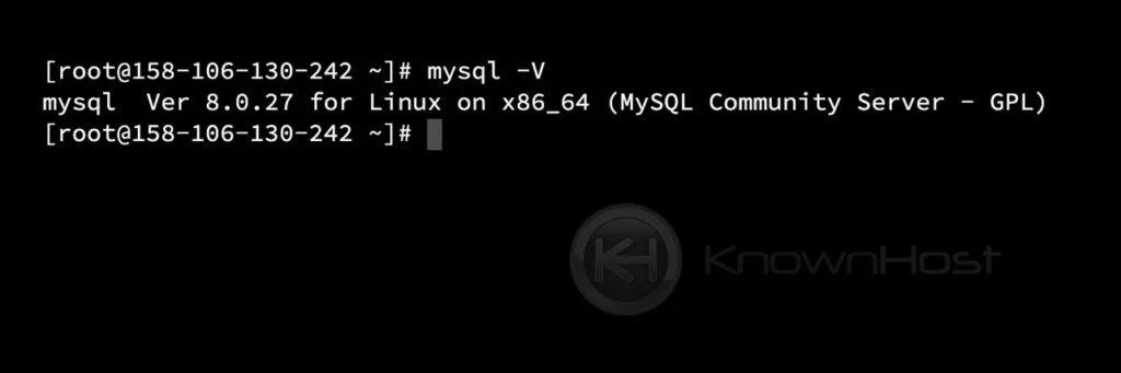 mysql v command line