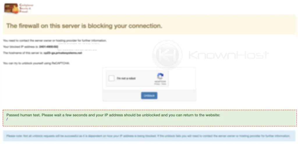 CSF success removed IP from firwall