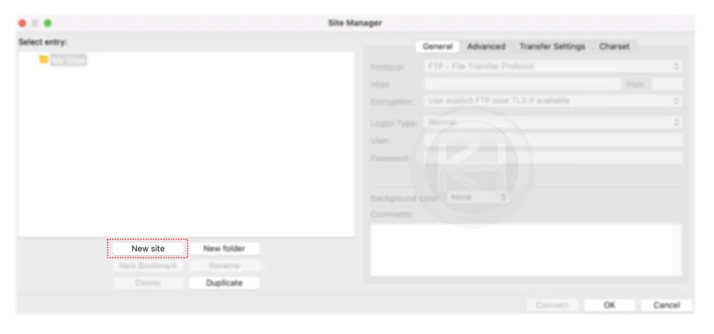 click-one-new-site-filezilla